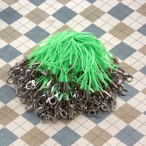 50pcs Green Cell phone straps with white k lobster clasp included. 7cm  long.Mobile phone line,Give cell phones some charm.