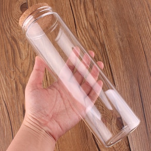 Mini Glass Bottles 400ml 57x220x43mm Small Glass Bottles With Cork Stopper Tiny Vials Jars Containers Message