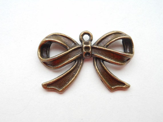 20/30pcs Mixed Bow Charms Bowknot Antique Bronze Color Charms