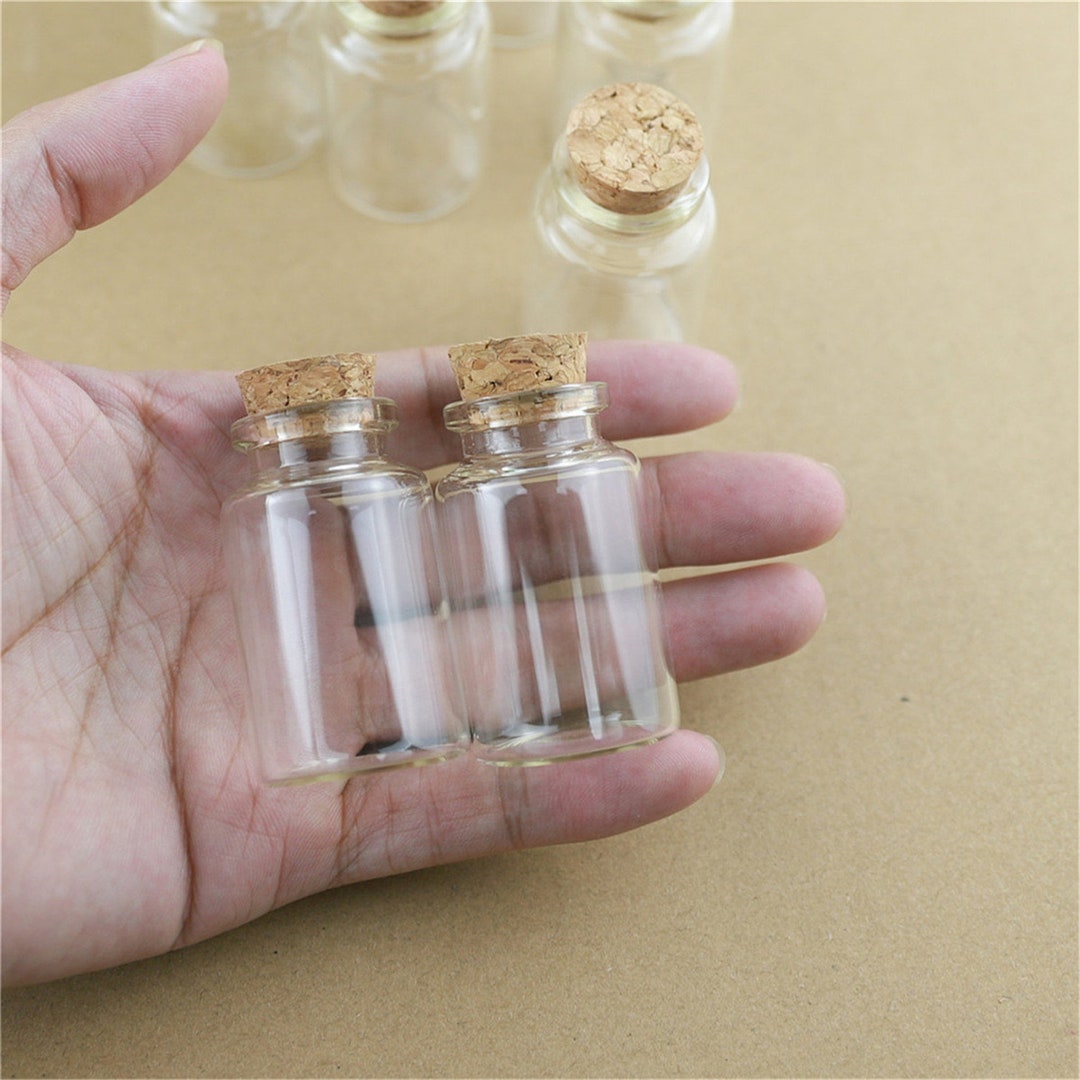 Mini Glass Bottles 20ml 3050mm Storage Glass Bottles With Cork Stopper