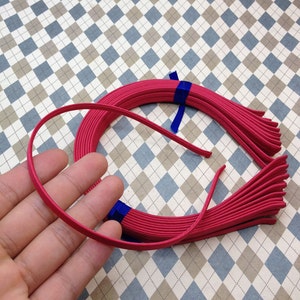 20pcs Rose Red Satin Headbands--5mm Wide