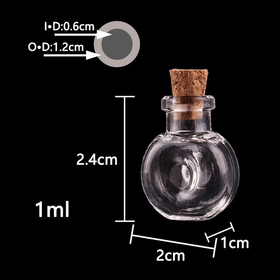 Mini Glass Bottle 1ml Transparent Water-drop Glass Bottle Jars 