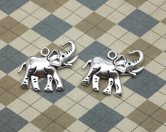 10 pcs 26x37mm Antique Silver Elephant Charms Pendant
