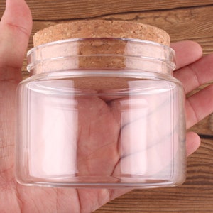 Mini Glass Bottles 150ml 78x60x62mm Small Glass Bottles With Cork Stopper Tiny Vials Jars Containers Message