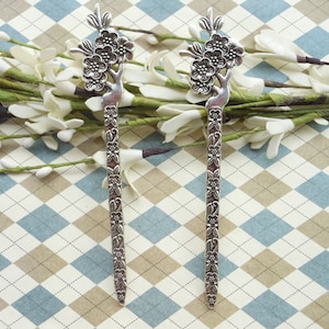10pcs 131mmx27mm tibetan silver plum blossom flower Bookmarks Metal Bookmarks Curved Bookmark vintage bookmark