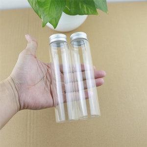 Mini Glass Bottles 37*150mm 125ml Glass Bottles Test Tube Silver Screw Cap storage GLASS jars Mini Containers transparent Vial Bottles