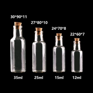 Glass Bottles 10PCS Mini Glass Bottles With Clear Cork Stopper Tiny Vials Jars Containers Message Wedding Jewelry Favor Bottles