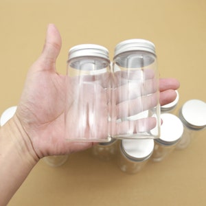 Mini Glass Bottles 47*90mm 120ml Glass Bottles Test Tube Silver Screw Cap storage GLASS jars Mini Containers transparent Vial Bottles