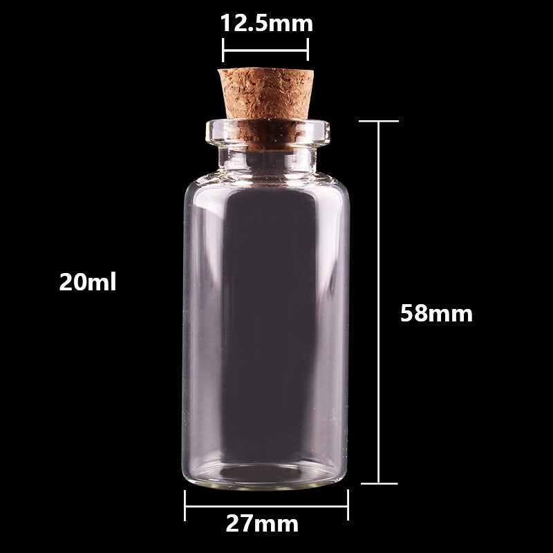 Glass Bottles 20ml 27x58mm Mini Glass Bottles With Cork Stopper Tiny Vials Jars Containers Message Wedding Jewelry Favor Bottles