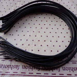 50pcs  5mm black color Metal Headbands  with bent end