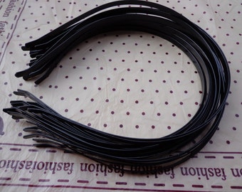 50pcs  5mm black color Metal Headbands  with bent end