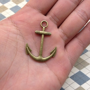 10 Pcs Antique Bronze Anchor Charm Nautical Charm Sailor Charm Pirate Vintage Style Pendant Charm 30mmx40mm