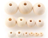 Round Wood Beads DIY 4-50mm Natural Wood Beads Spacer Wooden Beads Eco-Friendly Unfinished Round Balls Lead-Free Charms