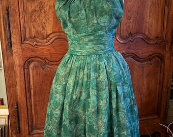 1950S VINTAGE DRESS GREEN
