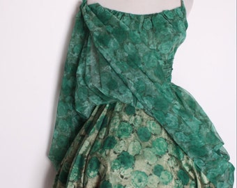 1950S VINTAGE DRESS GREEN