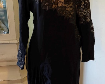 black chiffon long lace Large size