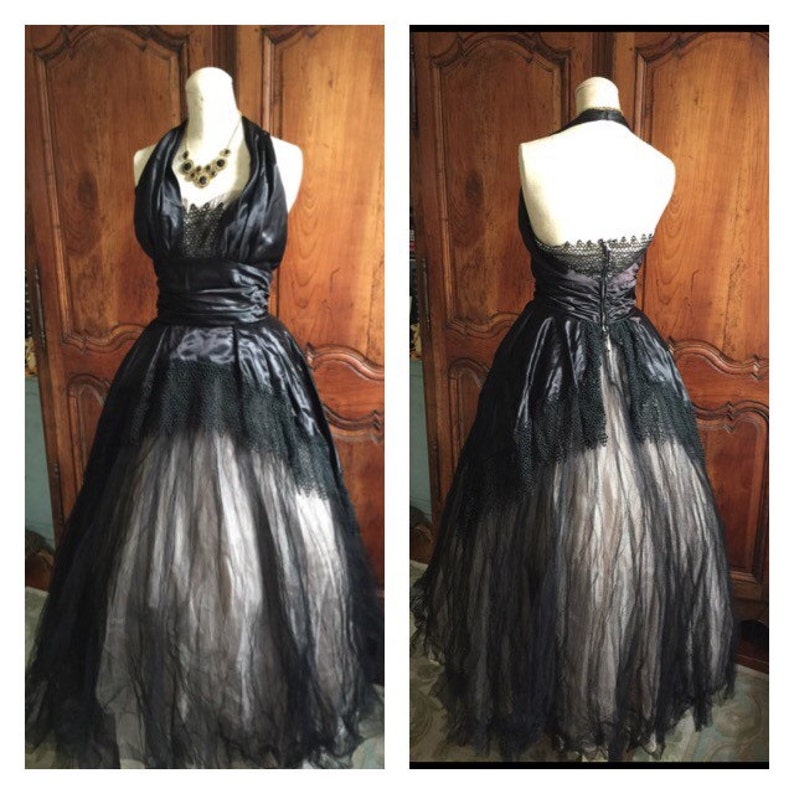 Black Lace 50s Wedding Dress