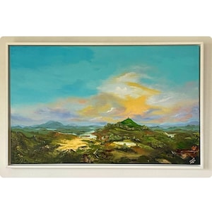 Sacred Light/ original painting of Glastonbury Tor and by the Isle of Avalon as it might have been in ancient times/ framed or unframed