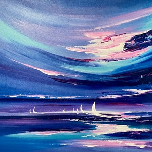 Abstrakt havslandskapstryck: 'Klockan tre på morgonen' Konst