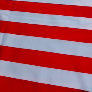 Red and White Stripe Nylon/Spandex Stretch Fabric