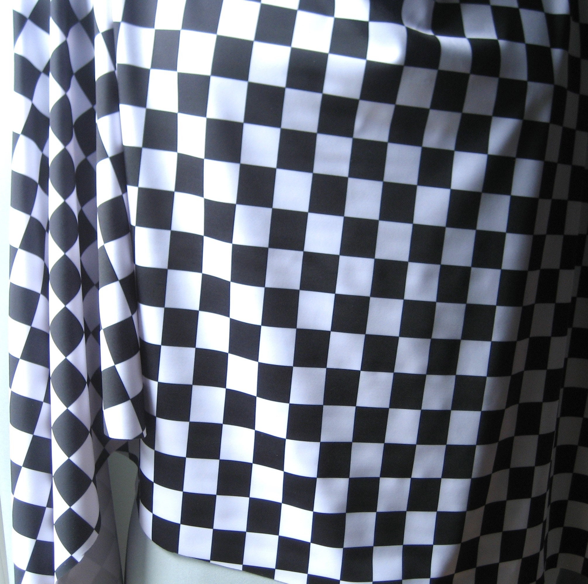 Black and White Checkered Fabric 