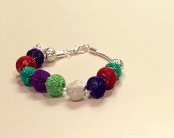 bracelet beaded  multi coloured