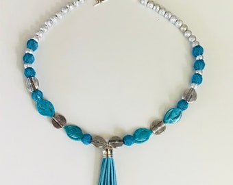 Handmade Turquoise Bead Necklace