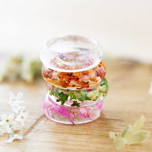 Real Flower Ring / Four Seasons Full Set / Spring Summer Autumn Winter ...