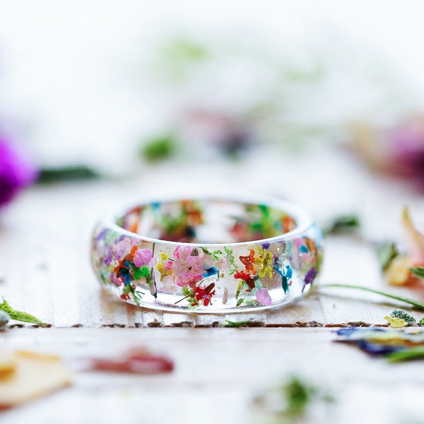 Flower Resin Jewelry Etsy