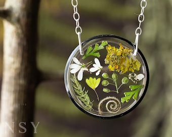 Flora and Fauna Confetti Necklace: Forest Jewelry