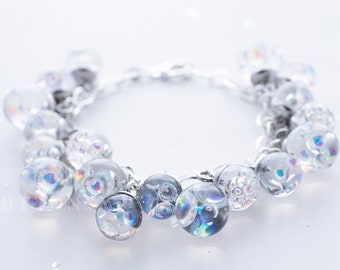 Bubble Charm Bracelet / Fairy Charm Bracelet / Faerie Bracelet / Charm Bracelet / Bubble Bracelet / Gift for Wife / Resin Jewelry / Faerie