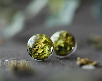 Örhängen i äkta lav: Smycken i botaniskt harts