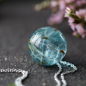 Dandelion Wish Necklace / Water Drop / Dandelion Orb / Dandelion Seed Necklace / Dandelion Necklace / Resin Necklace / Dandelion Jewelry image 5