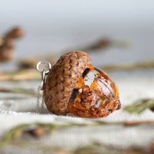 Real Acorn Necklace / "Autumn" / Real Flower Jewellery / Gifts for Her / Copper Necklace / Acorn Jewelry / Signature Design / Fall Season