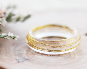 Gold Ring / The Miller's Daughter Ring / Wedding Band / Wedding Ring / Resin Ring / Gifts for Her / Fairytale Jewelry / Golden Ring