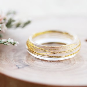 Gold Ring / The Miller&#39;s Daughter Ring / Wedding Band / Wedding Ring / Resin Ring / Gifts for Her / Fairytale Jewelry / Golden Ring