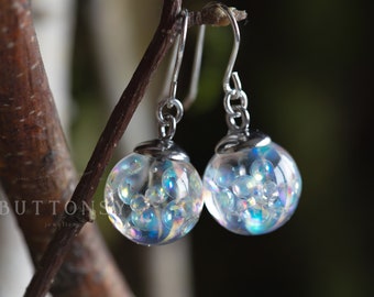 Bubble Globe Dangle Earrings / Faerie Jewelry / Gifts for Her / Resin Earrings / Resin Jewelry / Whimsical Jewelry / Bubble Jewelry