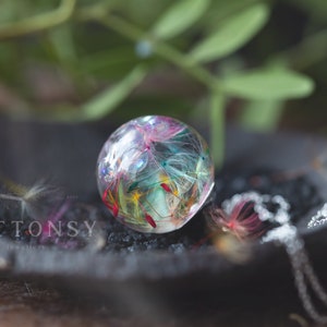 Fairy Necklace / Bubble Rainbow Dandelion / Dandelion Necklace / Bubble Jewelry / Faerie Jewellery / Gifts for Her / Resin Necklace image 2