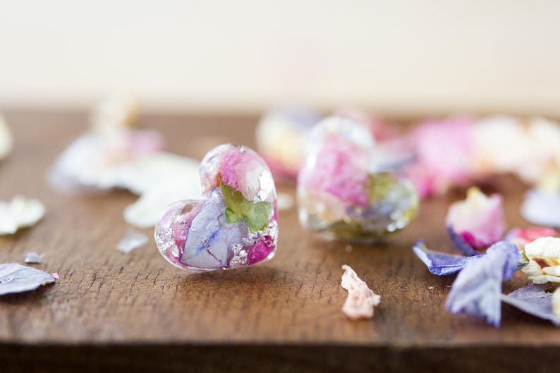 Real Flower Earrings / Wildflower Pastels / Sterling Silver / Botanical Jewellery / Pressed Flowers / Nature Jewellery / Resin Earrings image 6