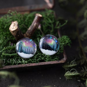 Northern Lights Necklace / Aurora Borealis / Rainbow / Woodland / Nature Jewelry / Aurora Jewellery / Northern Lights / Night Sky Necklace image 10