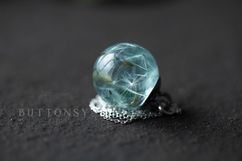 Dandelion Wish Necklace / Water Drop / Dandelion Orb / Dandelion Seed Necklace / Dandelion Necklace / Resin Necklace / Dandelion Jewelry image 4