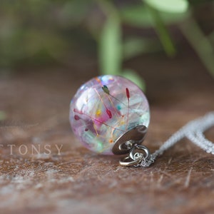 Fairy Necklace / Bubble Rainbow Dandelion / Dandelion Necklace / Bubble Jewelry / Faerie Jewellery / Gifts for Her / Resin Necklace image 7