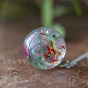 Fairy Necklace / Bubble Rainbow Dandelion / Dandelion Necklace / Bubble Jewelry / Faerie Jewellery / Gifts for Her / Resin Necklace image 5