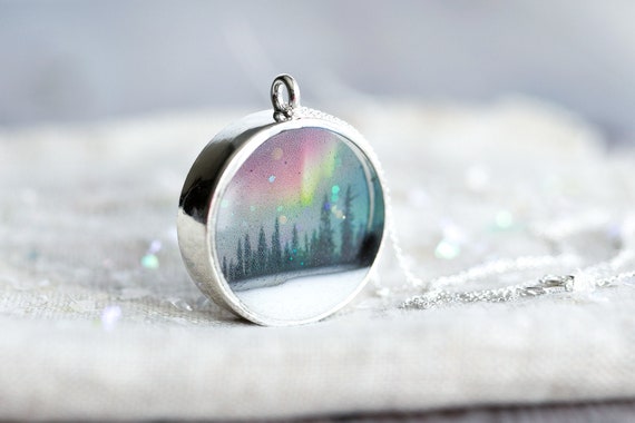Rainbow and Cloud Acrylic Charm Necklace Whimsical and -  in