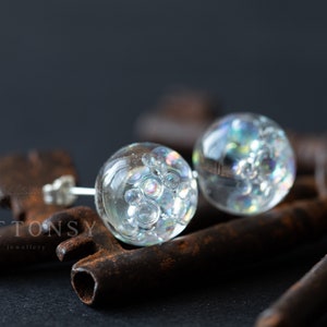 Bubble Globe Stud Earrings / Faerie Earrings / Gifts for Her / Bubble Earrings / Fairytale Jewellery /  Bubble Jewelry / Resin Jewellery