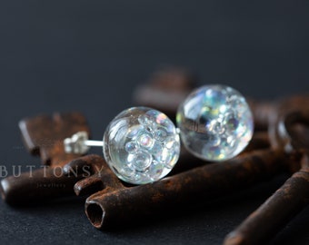 Bubble Globe Stud Earrings / Faerie Earrings / Gifts for Her / Bubble Earrings / Fairytale Jewellery /  Bubble Jewelry / Resin Jewellery