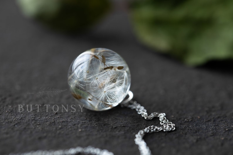 Dandelion Necklace / Dandelion Orb / Dandelion Seed Necklace / Dandelion Necklace / Resin Necklace / Dandelion Jewelry / Resin image 5