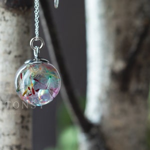 Fairy Necklace / Bubble Rainbow Dandelion / Dandelion Necklace / Bubble Jewelry / Faerie Jewellery / Gifts for Her / Resin Necklace image 6