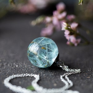 Dandelion Wish Necklace / Water Drop / Dandelion Orb / Dandelion Seed Necklace / Dandelion Necklace / Resin Necklace / Dandelion Jewelry image 7