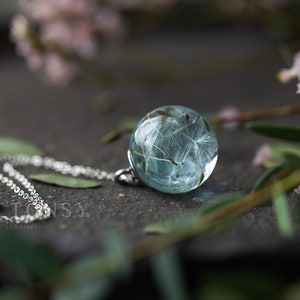 Dandelion Wish Necklace / Water Drop / Dandelion Orb / Dandelion Seed Necklace / Dandelion Necklace / Resin Necklace / Dandelion Jewelry image 8